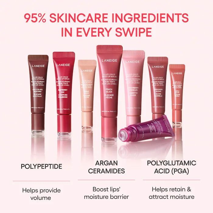 LANEIGE Glaze Craze Tinted Polypeptide Lip Serum Treatment foto 2